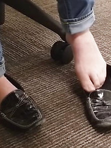 Wifes Black Loafers Get Played With By Coworker