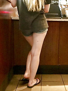 Beautiful Teen Legs At Starbucks