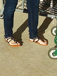 Candid Feet In Sandals