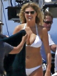 Busty In A White Bikini On The Set Of The Other Woman