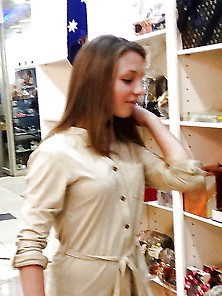 Perky Perfect Teen At The Mall