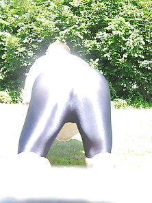 Outdoor Shooting In Shiny Spandex