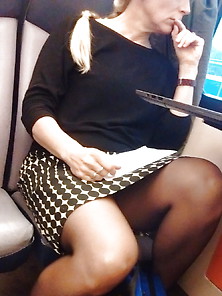 Dutch Blond Mature On Train