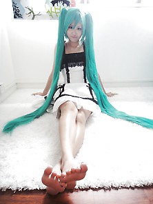Hatsune Miku Cosplay,  Nice Japanese With Long Feet