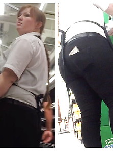 Thick Redhead Store Worker