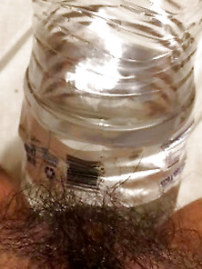 Water Bottle In My Tight Hairy Teen Pussy