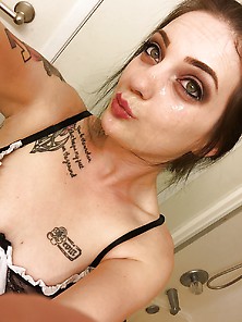 Tattooed Selfie Slut Masturbate And Sex