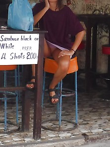 Girl No Panties In Thailand Bar