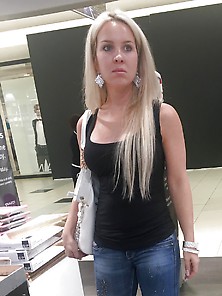 Sexy Blonde Mall Slut