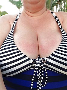 My Bbw Wife Getting Her Tits Tanned On Holiday