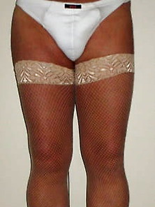 Beige Skin Fishnet Stockings