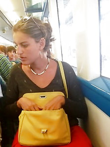 French Girl At Train In Lisbon