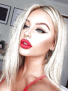 Blonde Red Lips Fuck Up