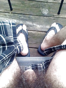 Exposing My Hairy Cock On The Front Porch