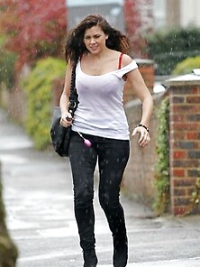 Imogen Thomas In Sexy Top Gets Wet In London