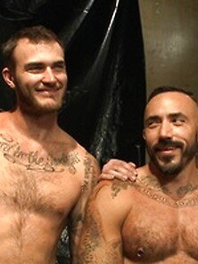 Two Muscled Dudes Used By Horny Guys In Leather