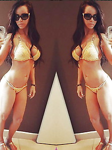 Sarka Kantorova Stripper Brassiere Bustin' Gold Bikini