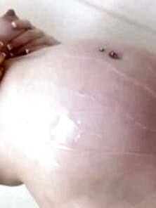 Pregnant Tegan Washes In The Bath