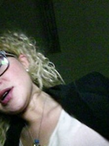 Curly Hair Blonde Glasses