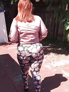 Beautiful Pawg In Heels And Floral Leggings