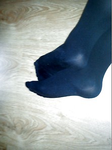 Ass And Feets In Opaque Tights.