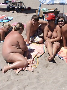 Naked Girls Are Playing On The Nudist Beach