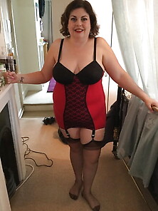Pin Up Dress And Corset Stockings