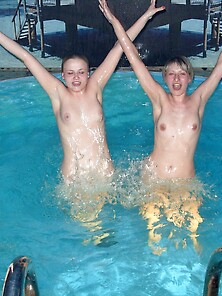 Amateur Girls Having Fun At The Pool