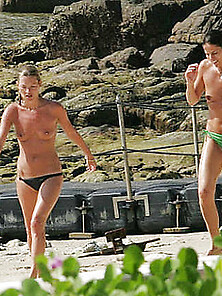 Kate Moss Topless Bikini Paparazzi Shots
