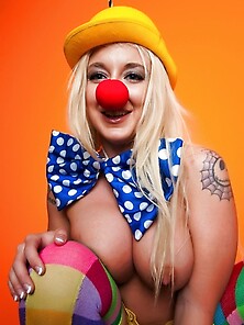 Sexy Blonde Colorful Clown