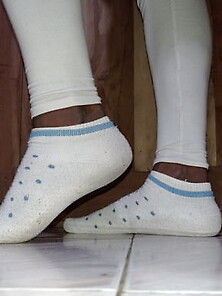 Sri Lankan In White Socks And White Leggings