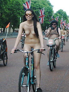 Attractive Woman At World Naked Bike Ride