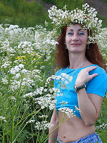 My Wife In White Flowers (Near Moscow)