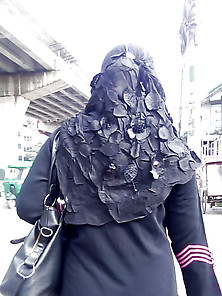Bangladeshi Woman In Burka Rearview