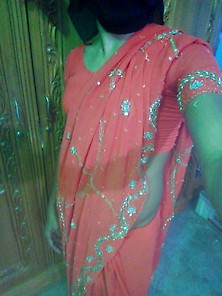 My Sexy Wife Orange Saree