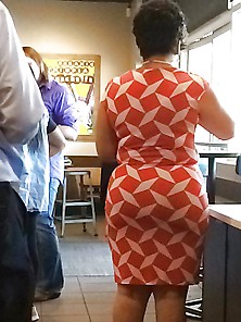 Orange And White Dress Big Latina Booty