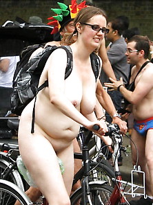 Chubby Plain Girl At 2014 London Wnbr: World Naked Bike Ride