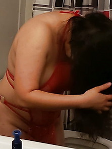 Horny Pakistani Milf Wife In Red Hot Lingerie Before Sex
