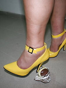Anna In Yellow Heels...