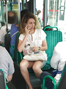 Girl In Paris Public Bus