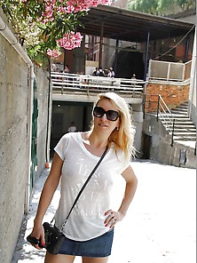 Flashing In A Beautiful Village In Italy