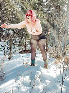 Bbw Witch In The Woods Gets Naked In Pantyhose