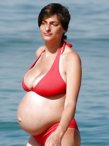 Pregnant In Red Bikini