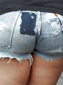 Hippie Teen Butt & Ass In Jean Shorts