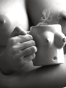 Coffee Nude Tits Pussy Ass.  Female Drinking Swallowing