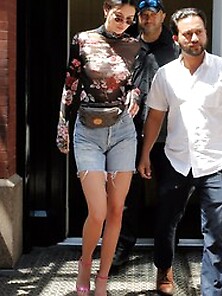 Kendall Jenner Wearing A See Thru Top While Out In Nyc