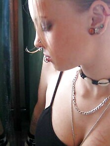 Wild Amateur Chick Shows Off Her Piercings