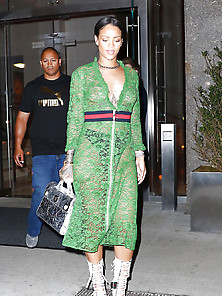 Rihanna Hot Green Dress