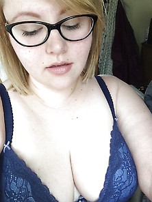 Chubby Blonde With Tattoo & Glasses