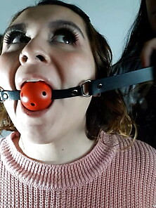 Beautiful Bitch Ball Gagged And Drooling
